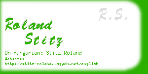 roland stitz business card